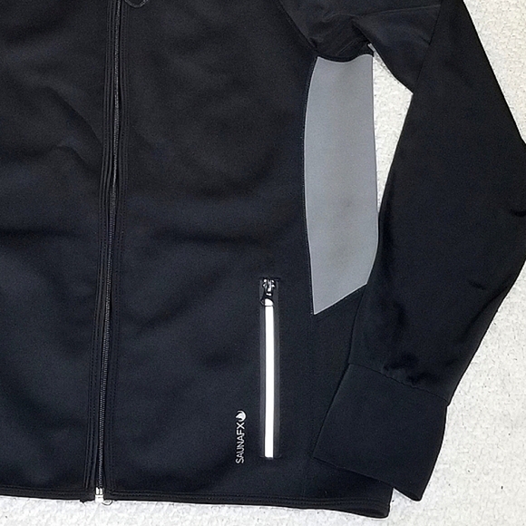 SaunaFX (SaunaTek) Black Neoprene Sauna Hooded Athletic/Workout Jacket- Size Lrg - Picture 3 of 8